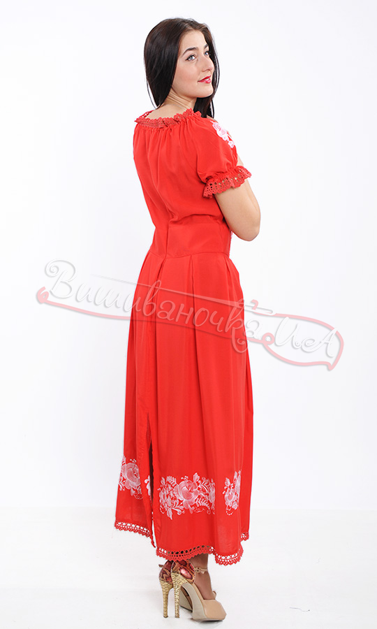 Сукня з вишивкою гладдю в яскравих кольорах 7221 - фото 6 vishivano4ka.com.ua