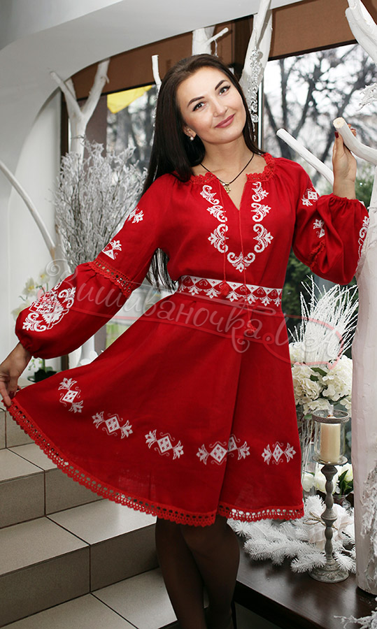 Женское платье с кружевом 7074 - фото 2 vishivano4ka.com.ua