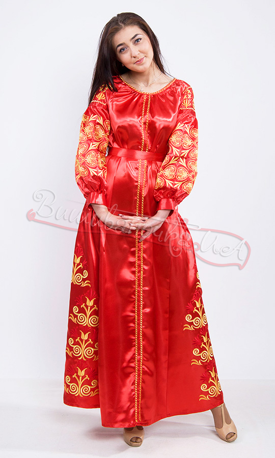 Вышито платье из атласа, велюра, твиста или льна 7212 - фото 2 vishivano4ka.com.ua