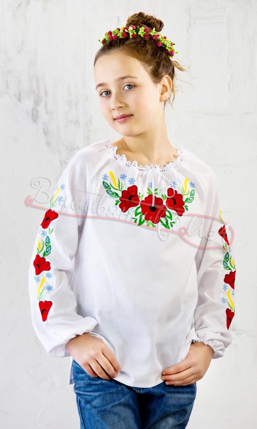 Вишиванка для дівчинки з яскравими квітами 9968 - фото 1 vishivano4ka.com.ua
