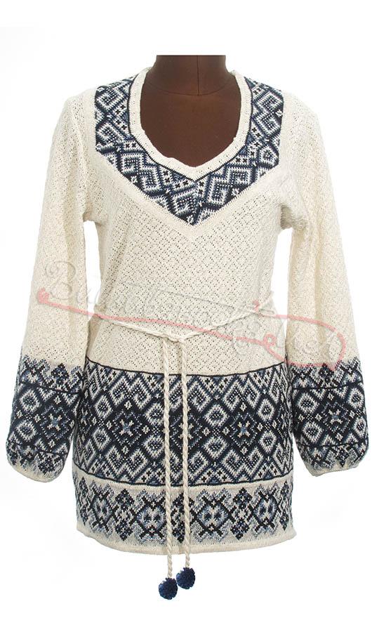 Женская вязаная туника с узором 5237 - фото 1 vishivano4ka.com.ua