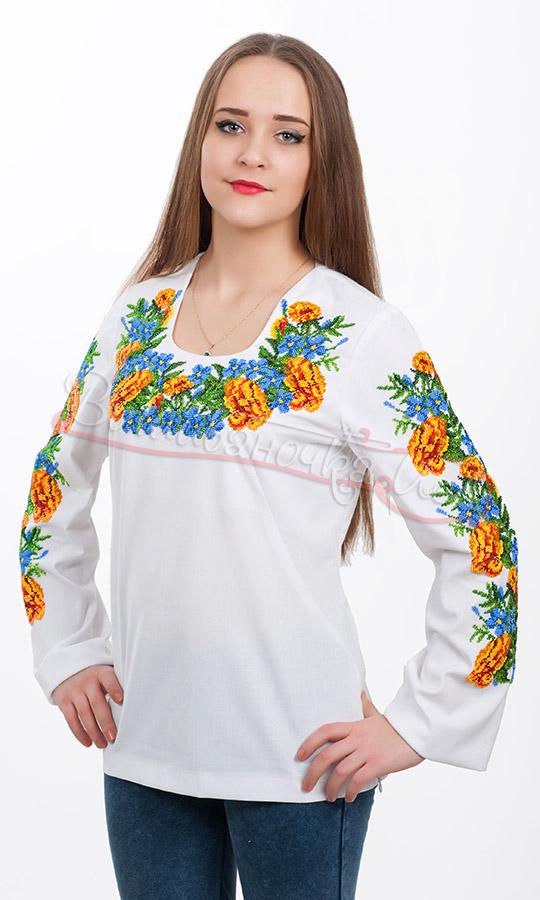 Женская вышиванка, чешский бисер 7031 - фото 1 vishivano4ka.com.ua