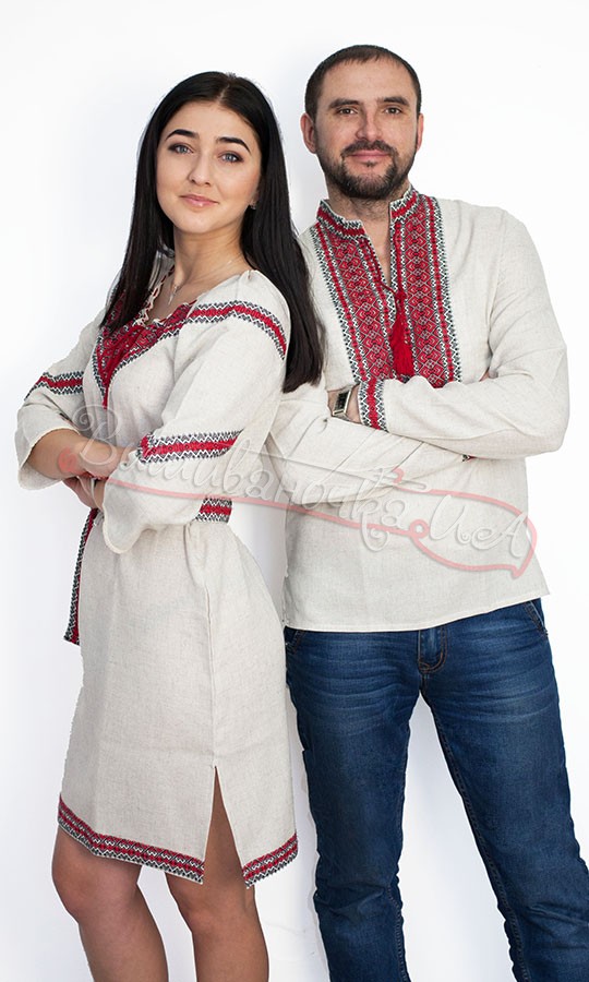 Парний набір з тканим узором 7329 - фото 1 vishivano4ka.com.ua