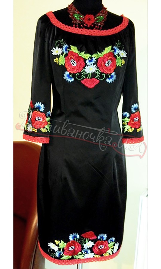 Вишиване плаття з квітковим візерунком 3046 - фото 1 vishivano4ka.com.ua