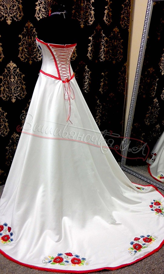 Жіноче атласне плаття з вишивкою 3001 - фото 2 vishivano4ka.com.ua