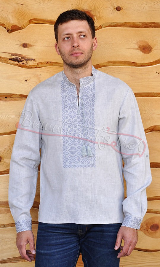 Вишиванка з натурального льону М211 - фото 2 vishivano4ka.com.ua