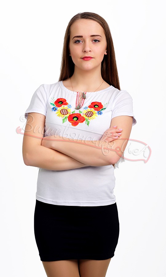 Футболка з вишивкою, жіноча 3411 - фото 1 vishivano4ka.com.ua