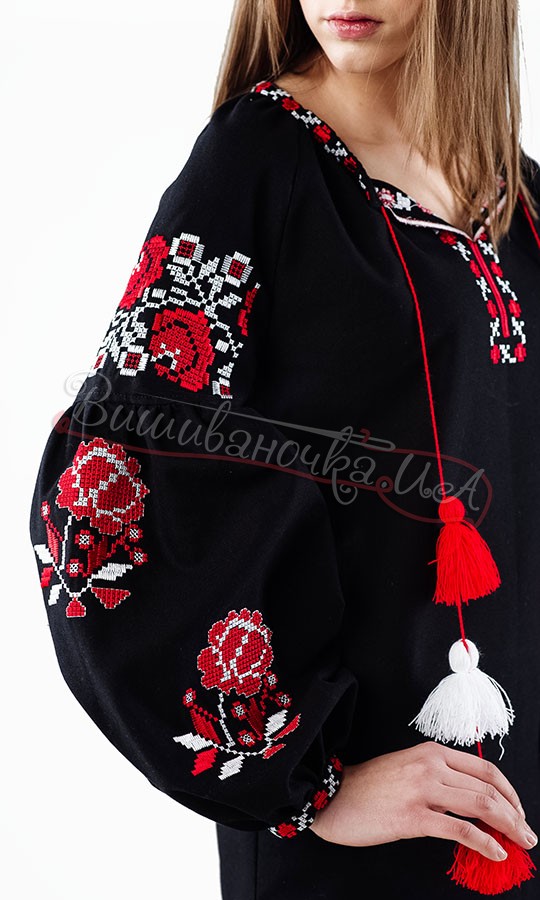 Барвисті молодіжні сукні з домотканого полотна НК07 - фото 6 vishivano4ka.com.ua