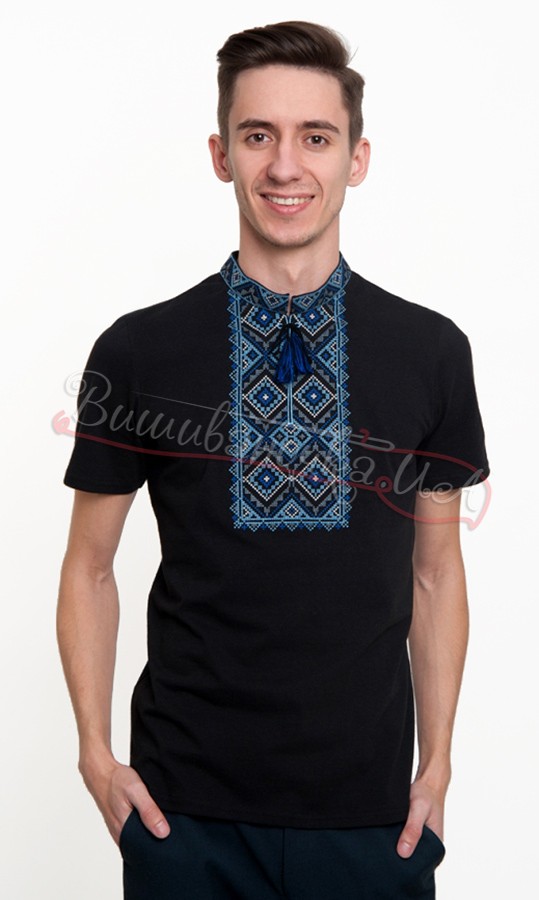 Черная футболка мужская 5207 - фото 1 vishivano4ka.com.ua