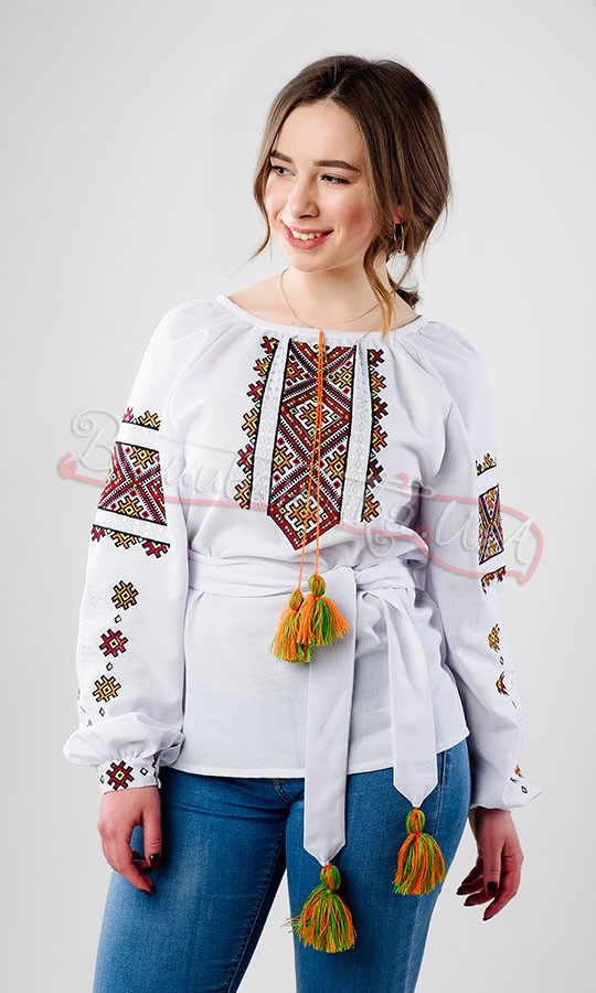 Вишиванка жіноча з яскравою вишивкою НК12 - фото 1 vishivano4ka.com.ua