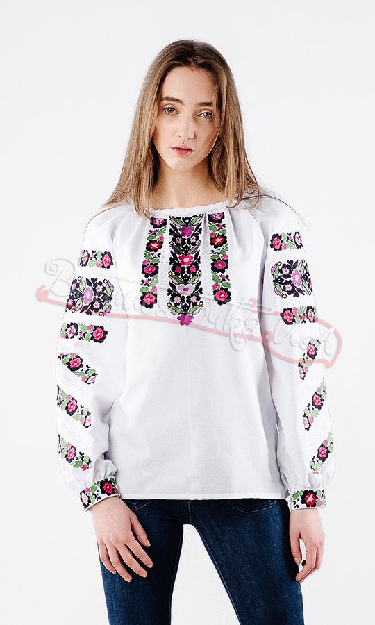 Вышиванка с цветочной вышивкой НК17 - фото 1 vishivano4ka.com.ua