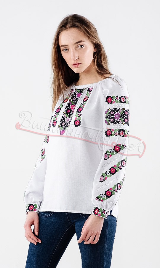Вышиванка с цветочной вышивкой НК17 - фото 2 vishivano4ka.com.ua