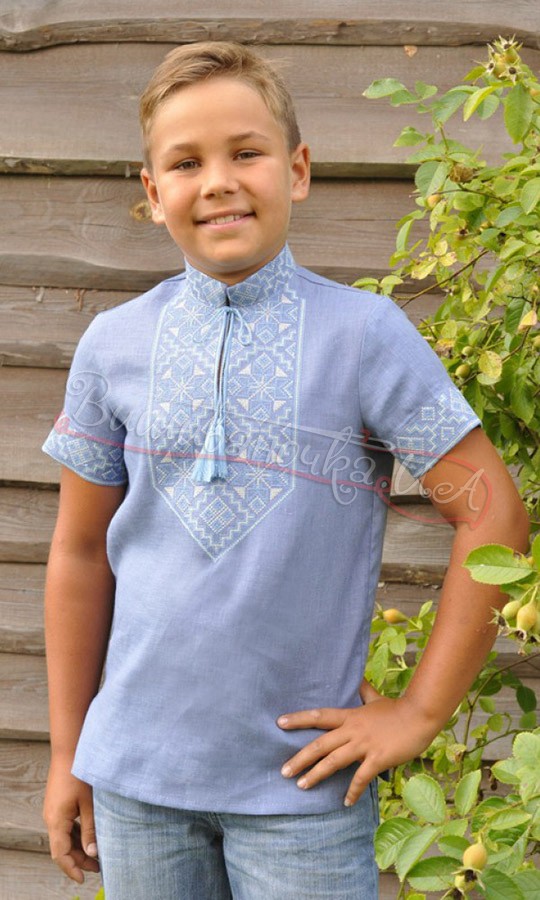 Дитячий парний комплект блакитного кольору ДМП1603 - фото 3 vishivano4ka.com.ua