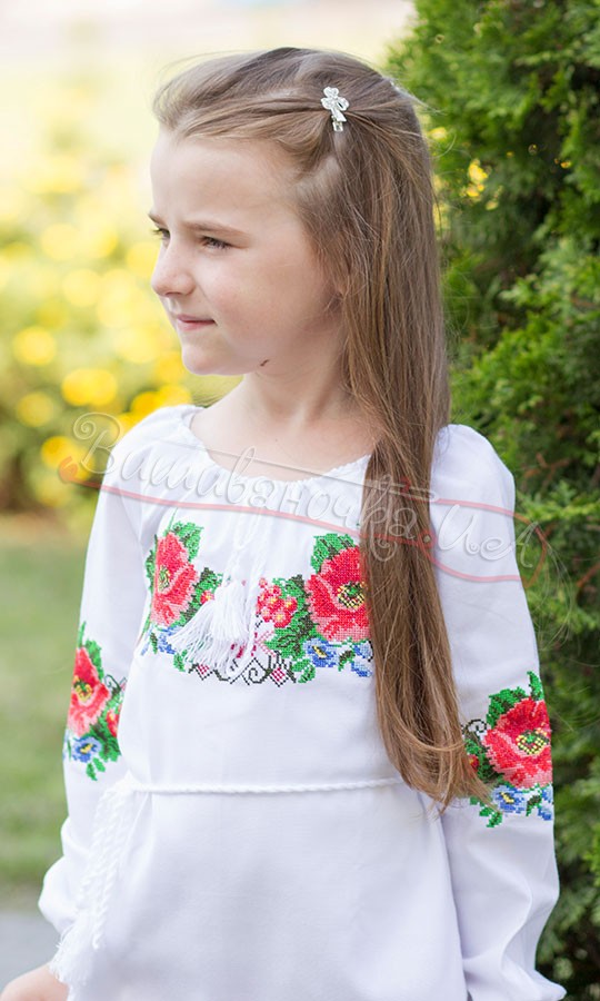 Плаття для дівчинки з маками та ожиною 812-2 - фото 3 vishivano4ka.com.ua