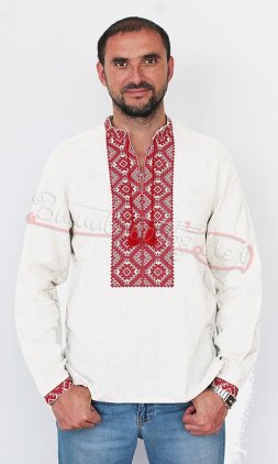 Мужская вышитая сорочка на льне 2077 - фото 1 vishivano4ka.com.ua