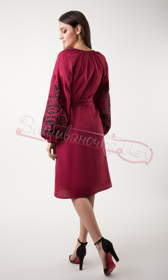 Плаття з вишивкою дерева життя з льону 3336 - фото 2 vishivano4ka.com.ua