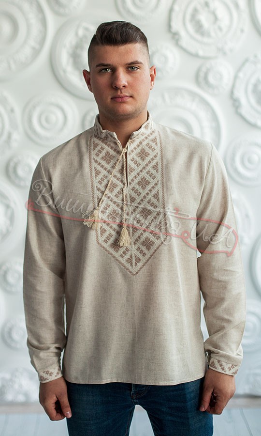 Чоловіча вишиванка з напівльону 347-8 - фото 1 vishivano4ka.com.ua