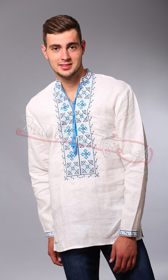Льняная мужская рубашка с вышивкой 2003 - фото 1 vishivano4ka.com.ua