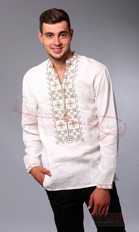 Льняная мужская рубашка с вышивкой 2003 - фото 2 vishivano4ka.com.ua
