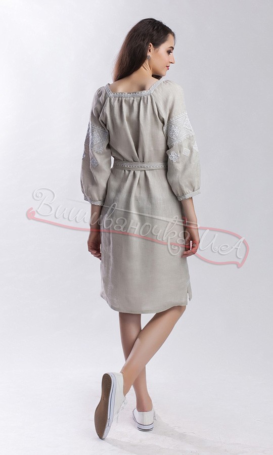 Жіноча сукня з натурального льону 1512 - фото 2 vishivano4ka.com.ua