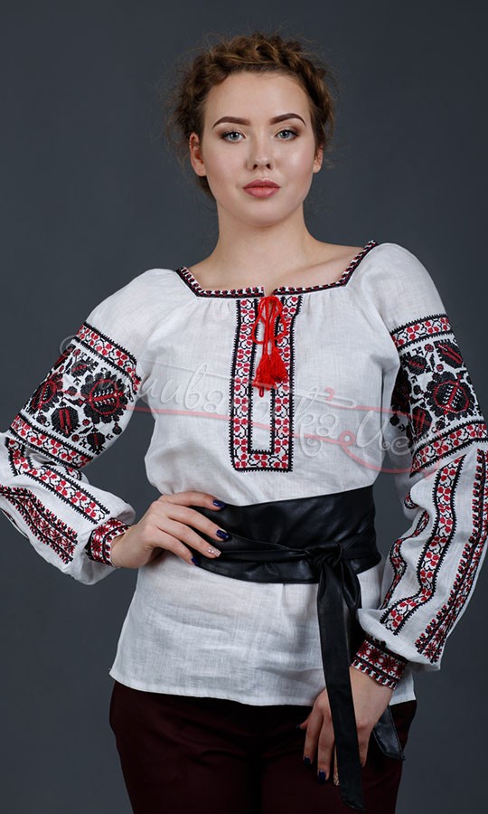 Жіноча блуза-вишиванка з льону 1039 - фото 1 vishivano4ka.com.ua