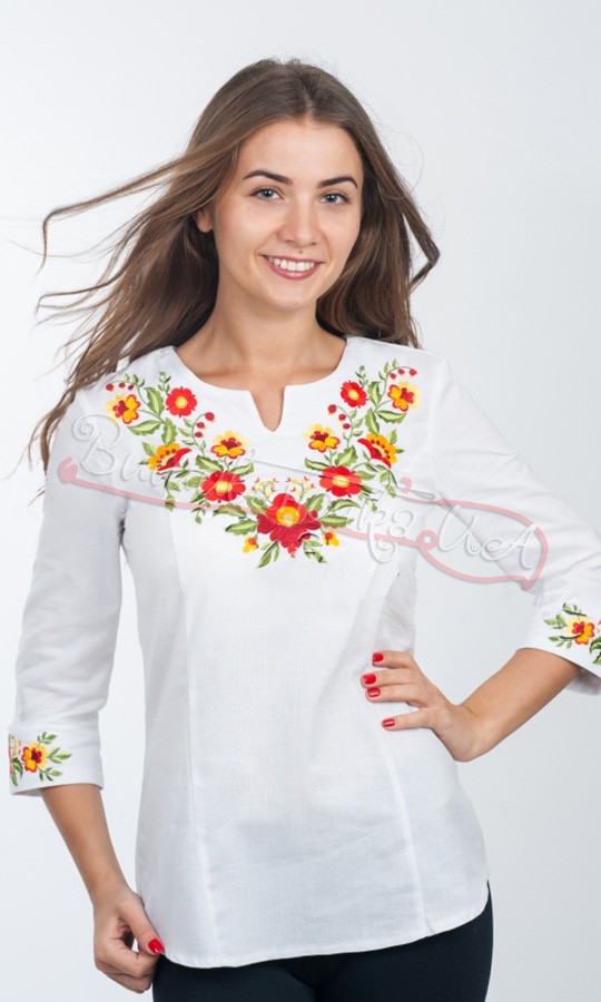 Вышиванка женская с Петриковским узором 4119 - фото 1 vishivano4ka.com.ua