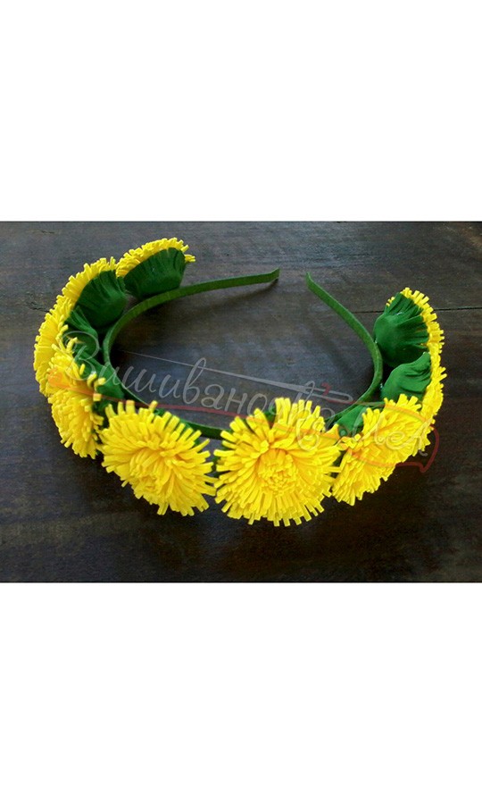 Обруч з кульбабками В30 - фото 1 vishivano4ka.com.ua