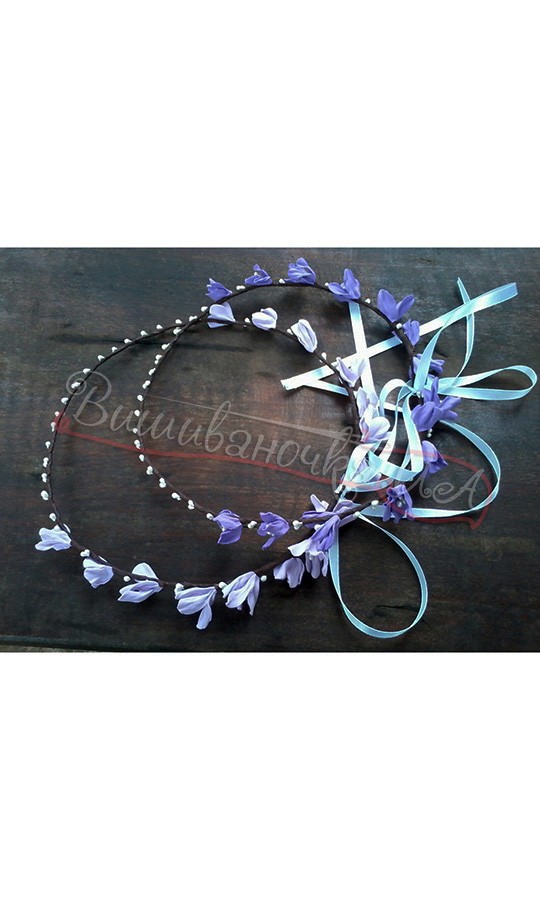 Ніжний віночок з квітів В19 - фото 1 vishivano4ka.com.ua