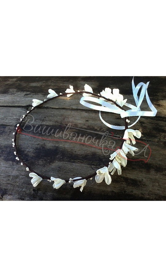 Ніжний віночок з квітів В19 - фото 2 vishivano4ka.com.ua