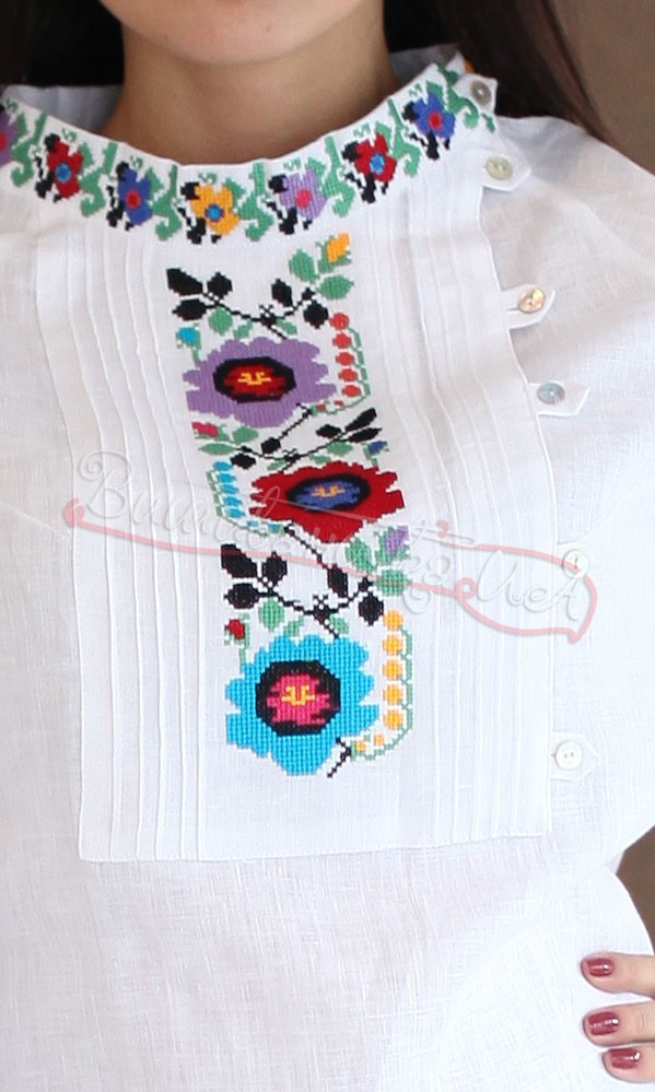 Блуза з комірцем-стійкою 7070 - фото 3 vishivano4ka.com.ua