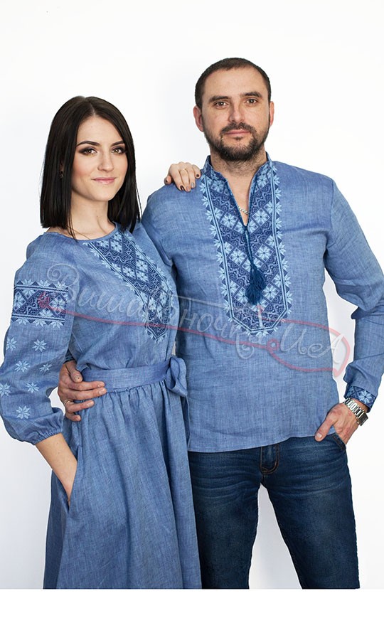 Парный вышитый комплект из льна 7385 - фото 1 vishivano4ka.com.ua