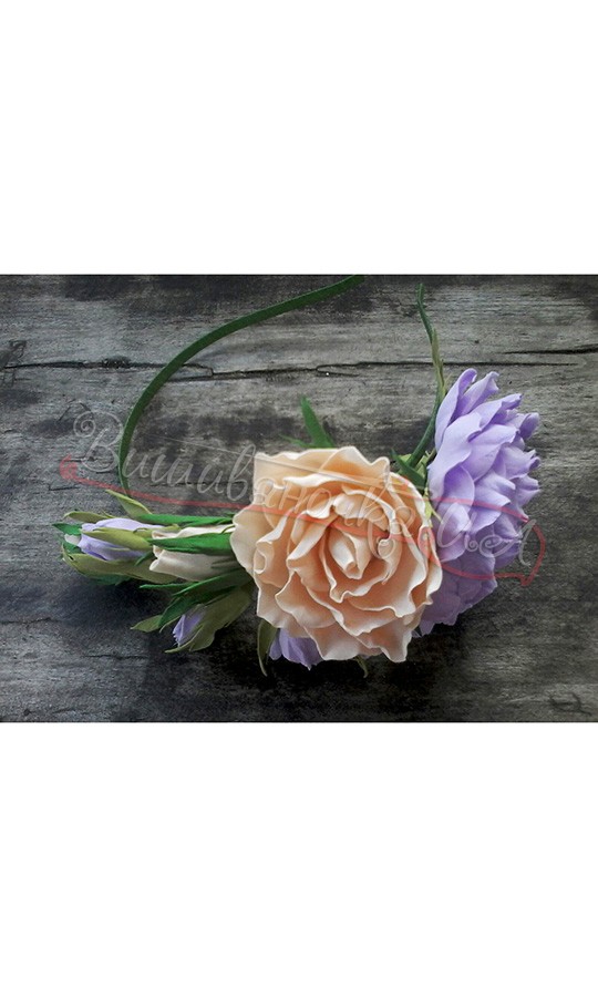 Ніжний обруч з квітів В40 - фото 1 vishivano4ka.com.ua