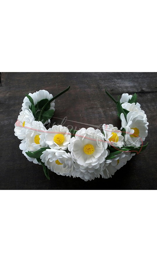 Віночок з білих квітів В44 - фото 1 vishivano4ka.com.ua