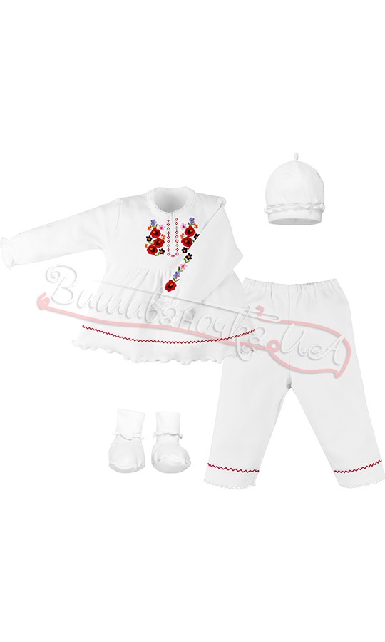 Святковий комплект для хрестин для дівчинки 17-1.1 - фото 1 vishivano4ka.com.ua