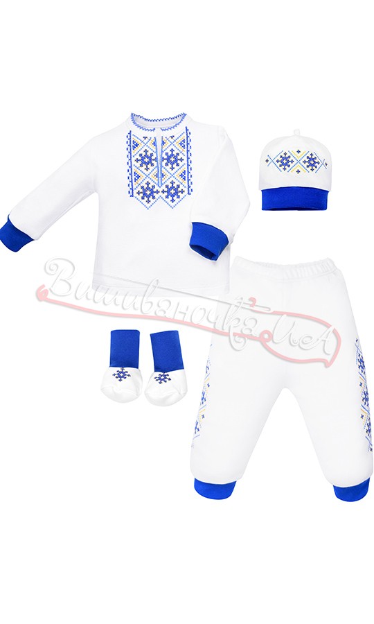 Святковий комплект для хрестин для хлопчика 18-1.1 - фото 1 vishivano4ka.com.ua