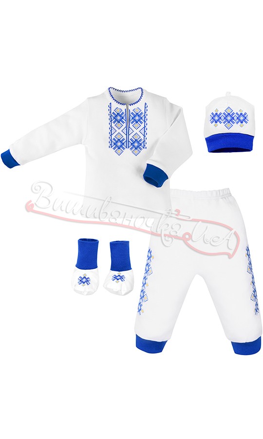 Святковий комплект для хрестин для хлопчика 18-2.1 - фото 1 vishivano4ka.com.ua