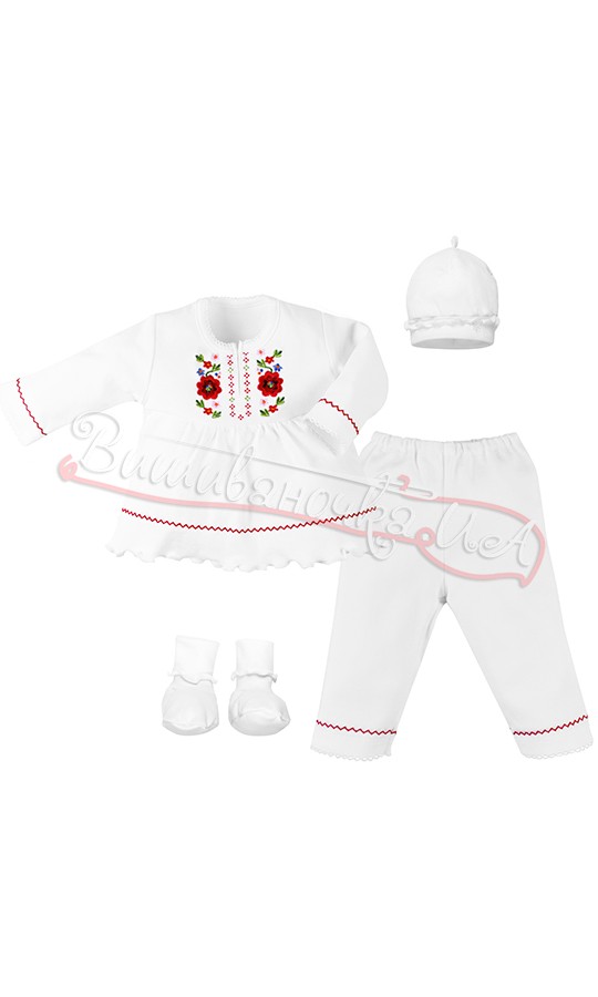 Комплект для хрестин для дівчинки з вишивкою 17-2.1 - фото 1 vishivano4ka.com.ua