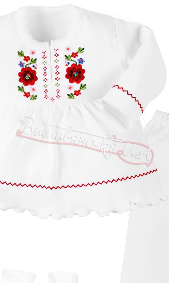 Комплект для хрестин для дівчинки з вишивкою 17-2.1 - фото 2 vishivano4ka.com.ua