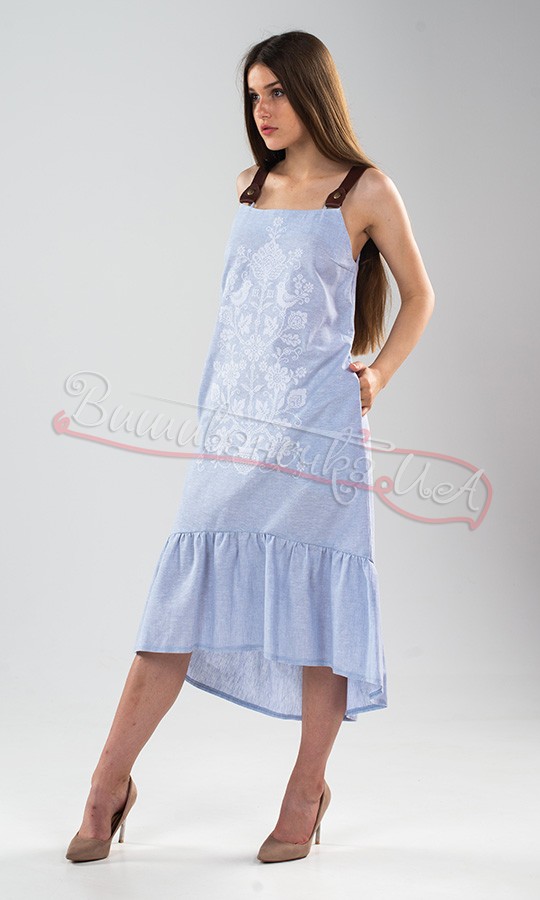 Сарафан жіночий в ніжно-блакитному кольорі 22116 - фото 2 vishivano4ka.com.ua