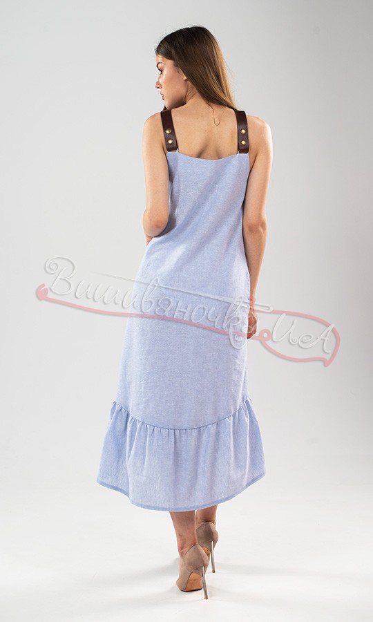 Сарафан жіночий в ніжно-блакитному кольорі 22116 - фото 3 vishivano4ka.com.ua