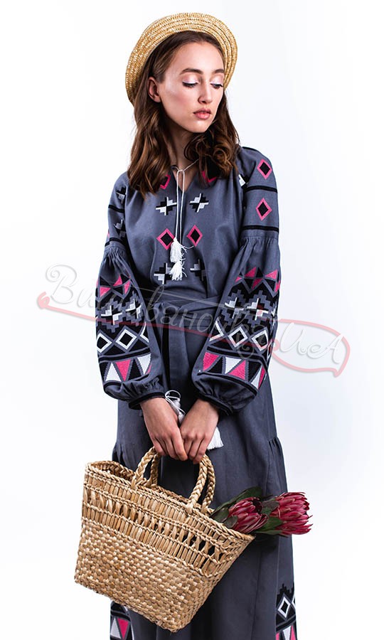 Платье вышитое из льна ОК07 - фото 2 vishivano4ka.com.ua