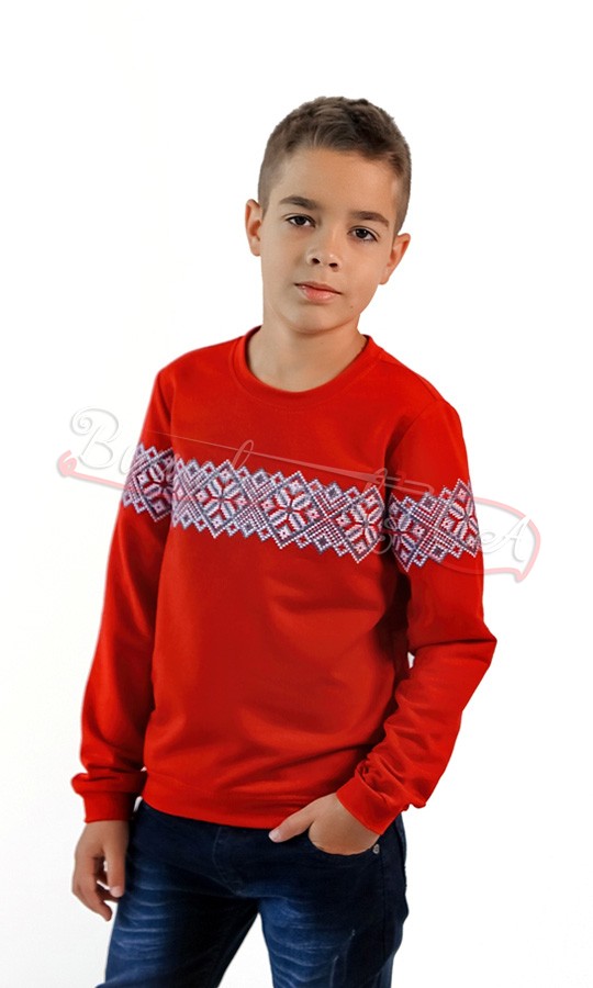 Яркая кофта красного цвета с вышивкой 6404 - фото 1 vishivano4ka.com.ua