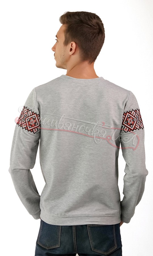 Кофта сірого кольору з вишивкою 6206 - фото 2 vishivano4ka.com.ua