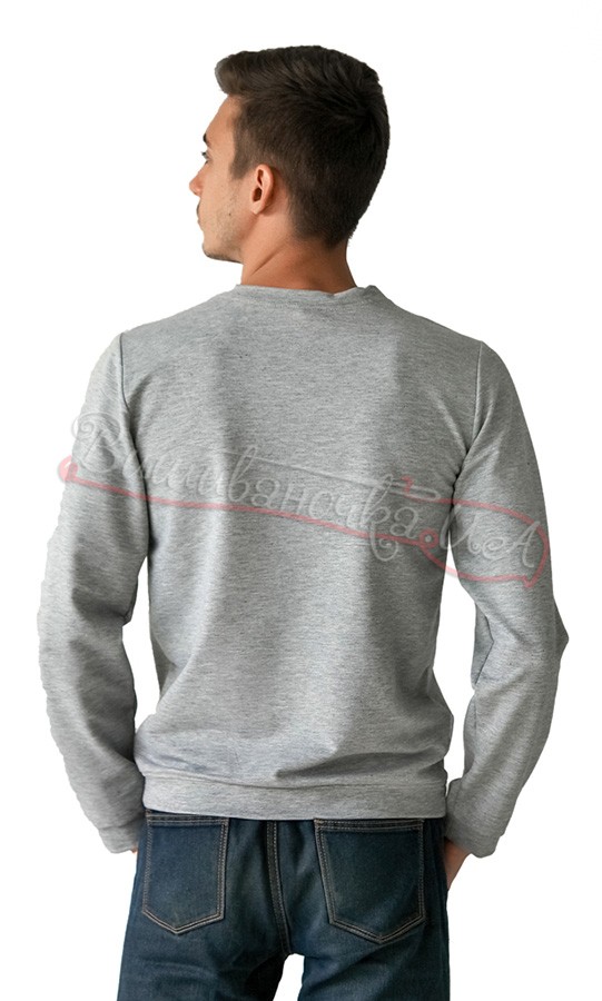 Вишита кофта чоловіча сірого кольору 6203 - фото 2 vishivano4ka.com.ua