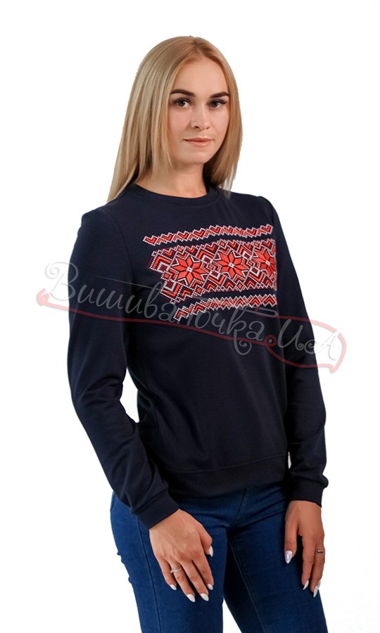 Кофта вишита з червоним орнаментом 6105 - фото 3 vishivano4ka.com.ua