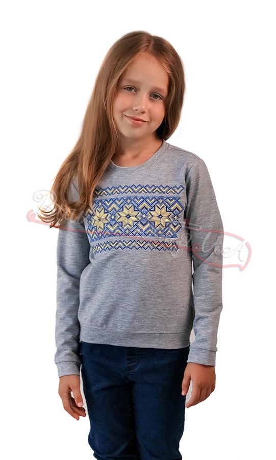 Світшот з вишивкою для дівчинки 6309 - фото 1 vishivano4ka.com.ua