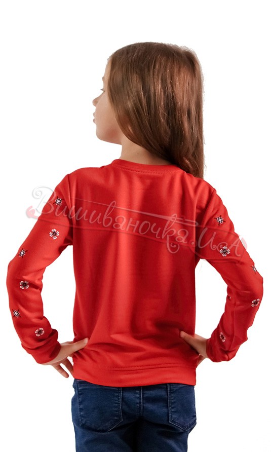 Яскравий червоний світшот з вишивкою 6308 - фото 2 vishivano4ka.com.ua