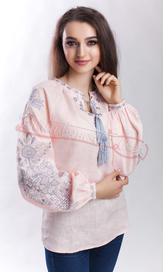 Вишита сорочка ніжно-рожевого кольору 1017 - фото 1 vishivano4ka.com.ua