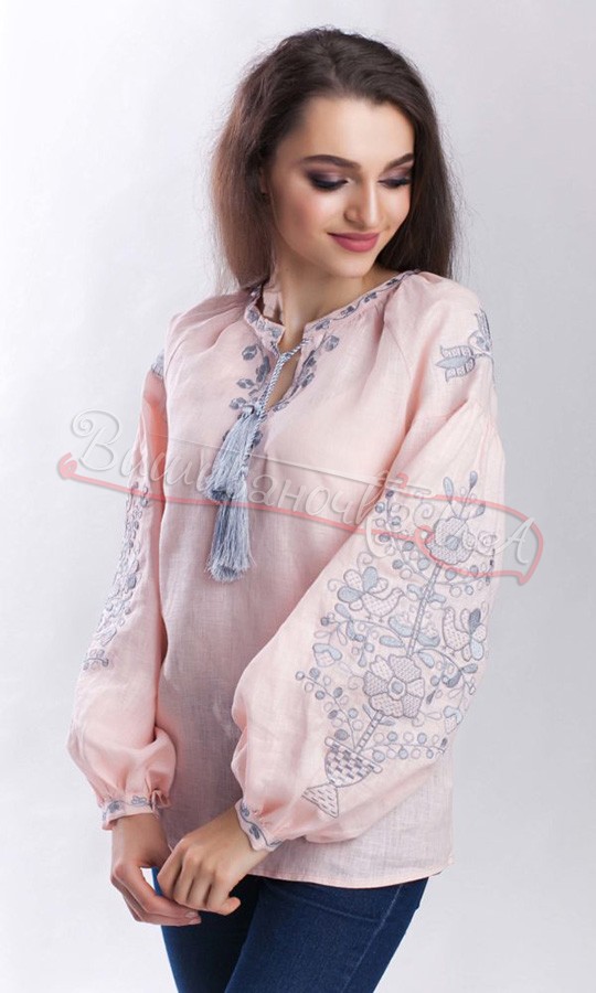 Вишита сорочка ніжно-рожевого кольору 1017 - фото 3 vishivano4ka.com.ua
