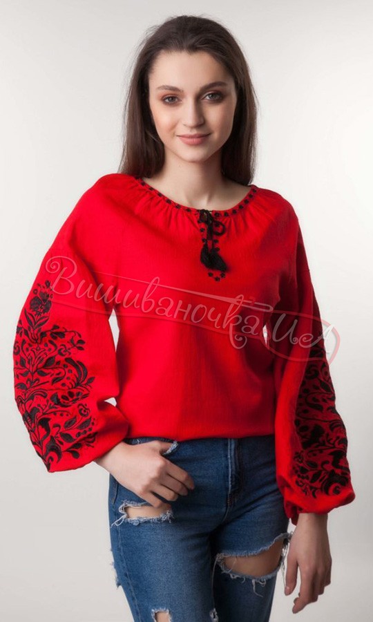 Яскрава жіноча вишиванка з льону 1042 - фото 1 vishivano4ka.com.ua